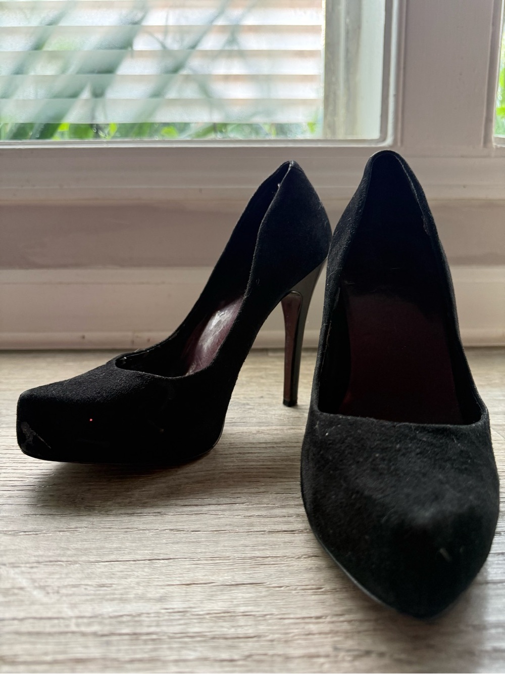 Jessica Simpson Black Suede Pointed Platform Stiletto Pumps